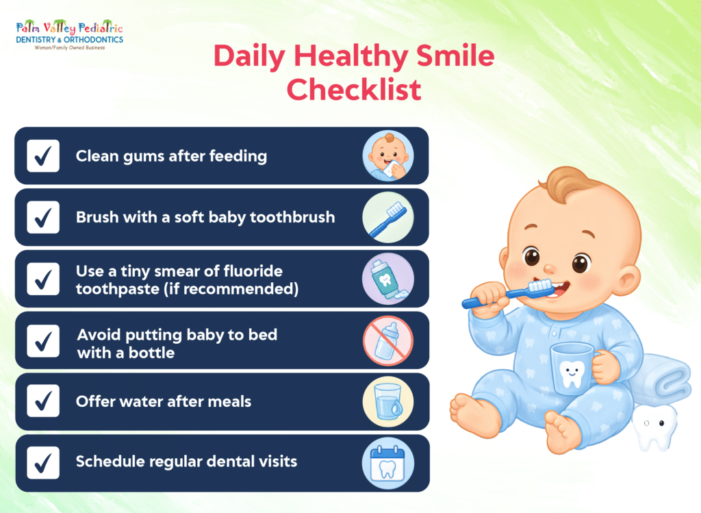Daily healthy smile checklist for good oral health